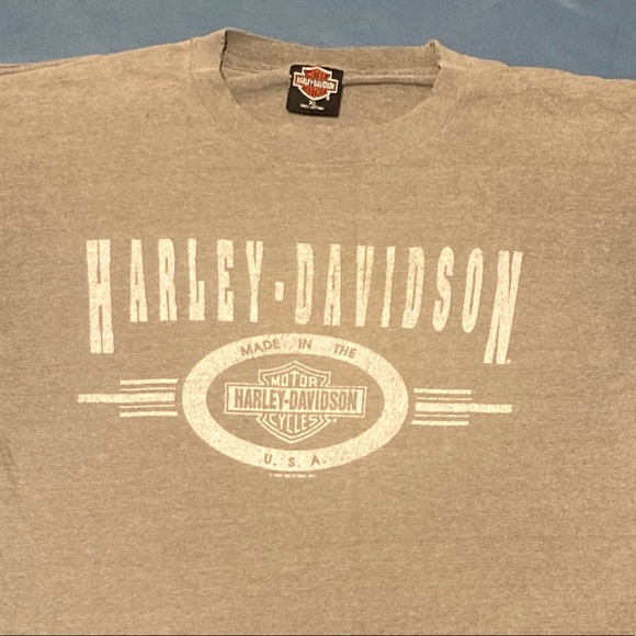 Vintage Harley Davidson Motorcycle T-shirt Mens X-Large Gray Heritage Lisle IL - Picture 2 of 16